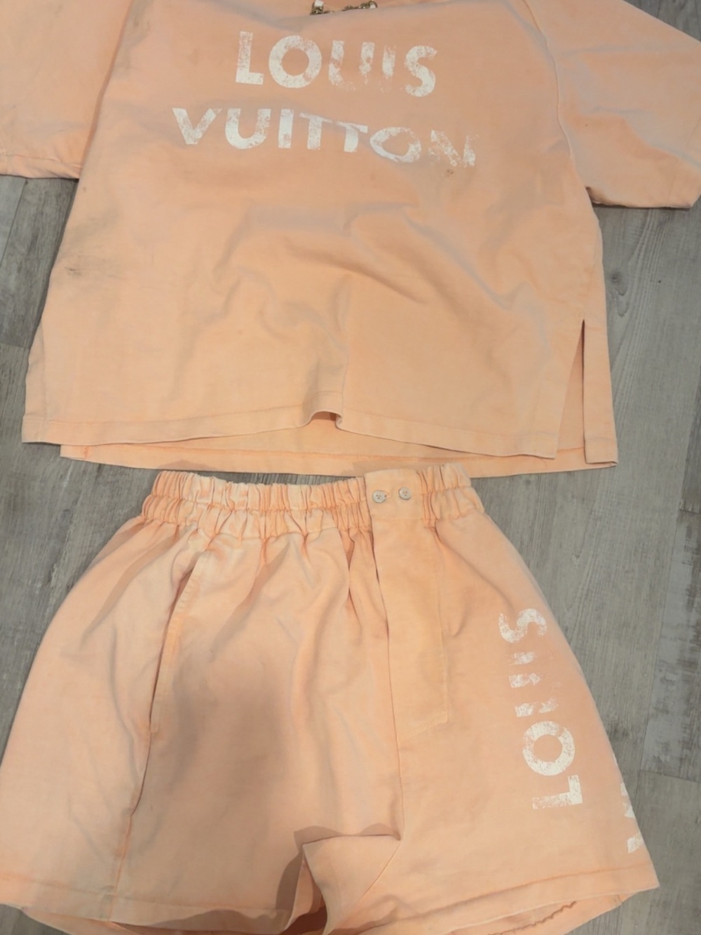 Louis Vuitton Peach Lounge Set - Soft Peach Top & Shorts